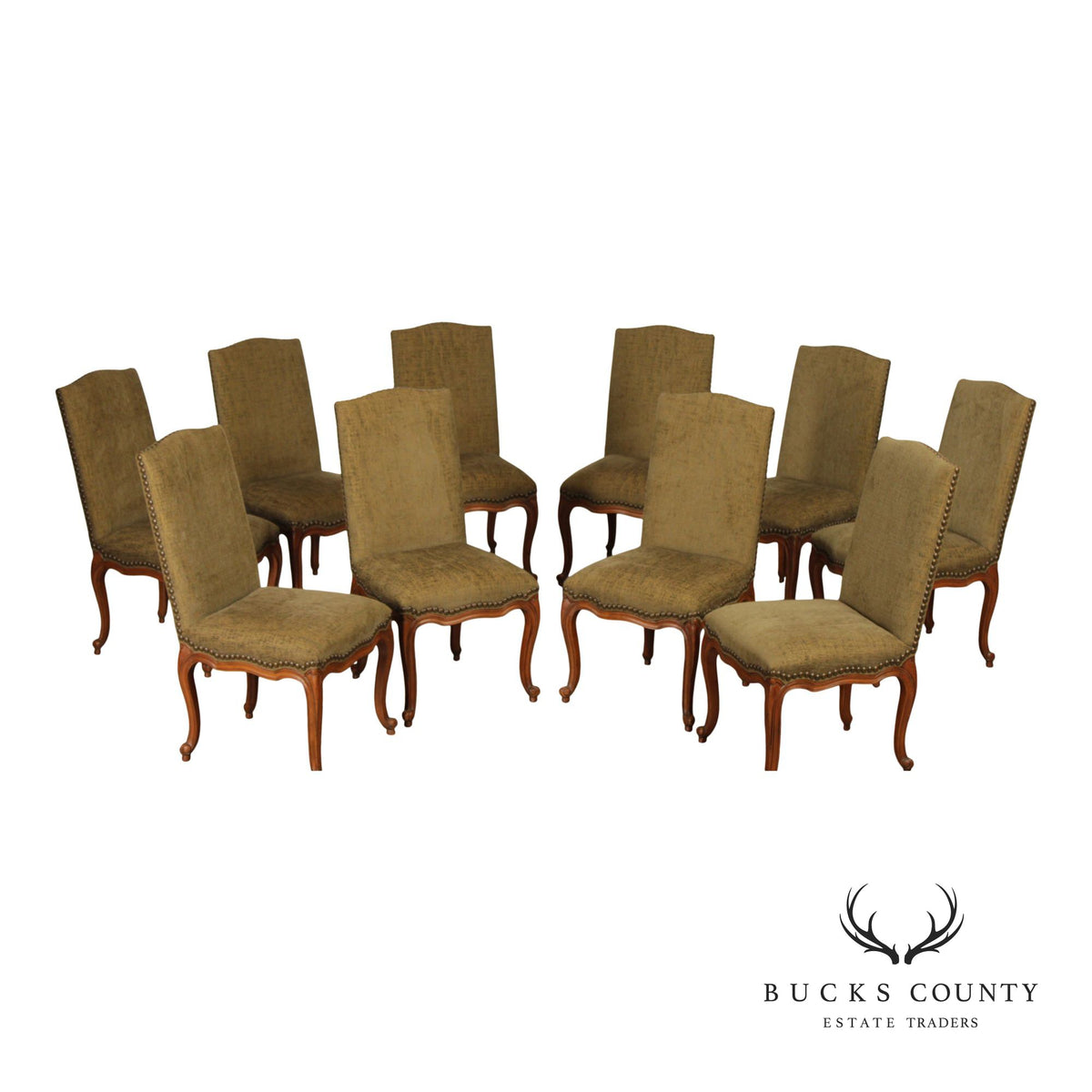 Louis XV Style Set of Ten Dining Side Chairs
