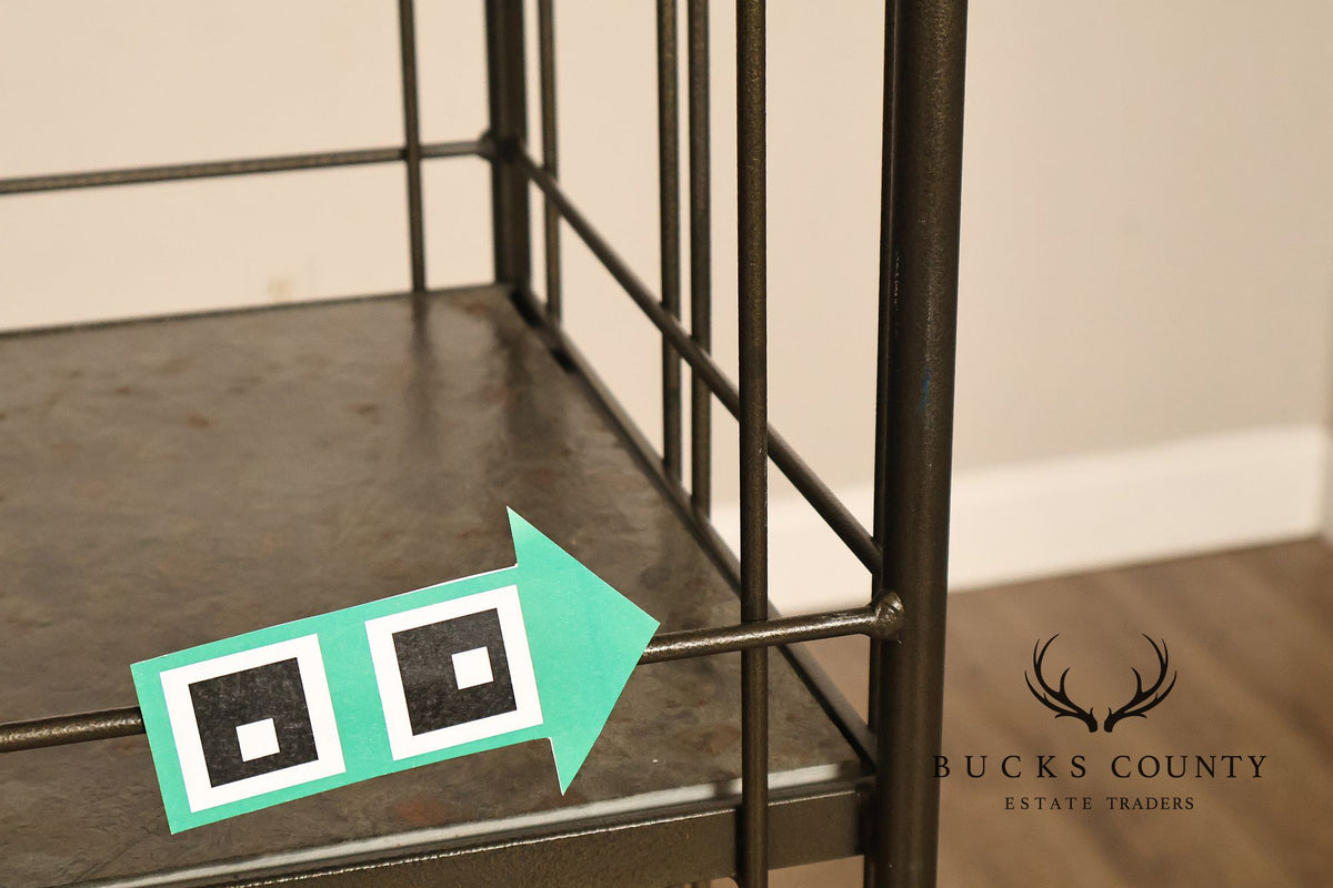 Charleston Forge Iron Etagere Four Tier Baker's Rack With Slate Shelves