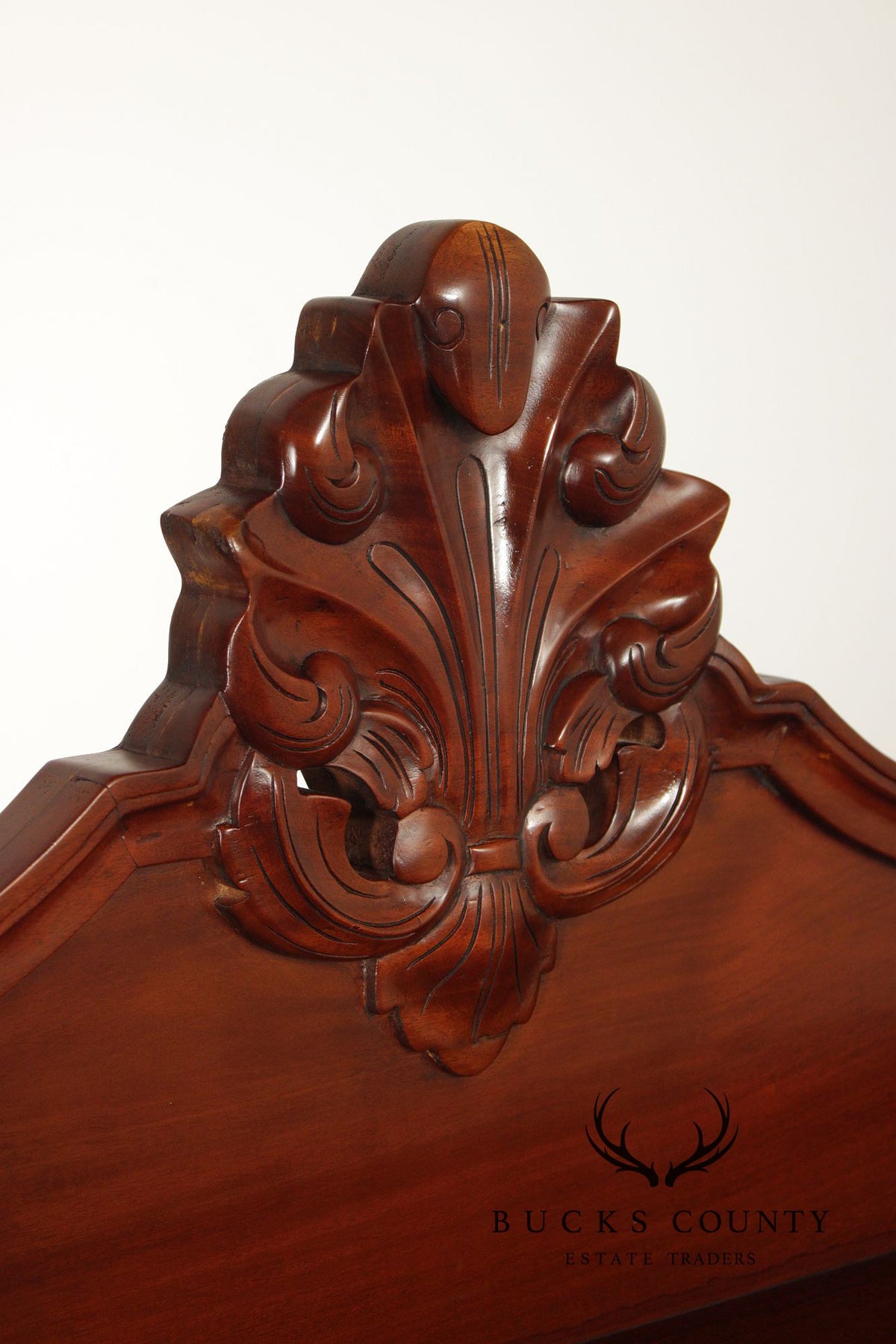 Carved Mahogany Empire Style Sideboard With Back Bar