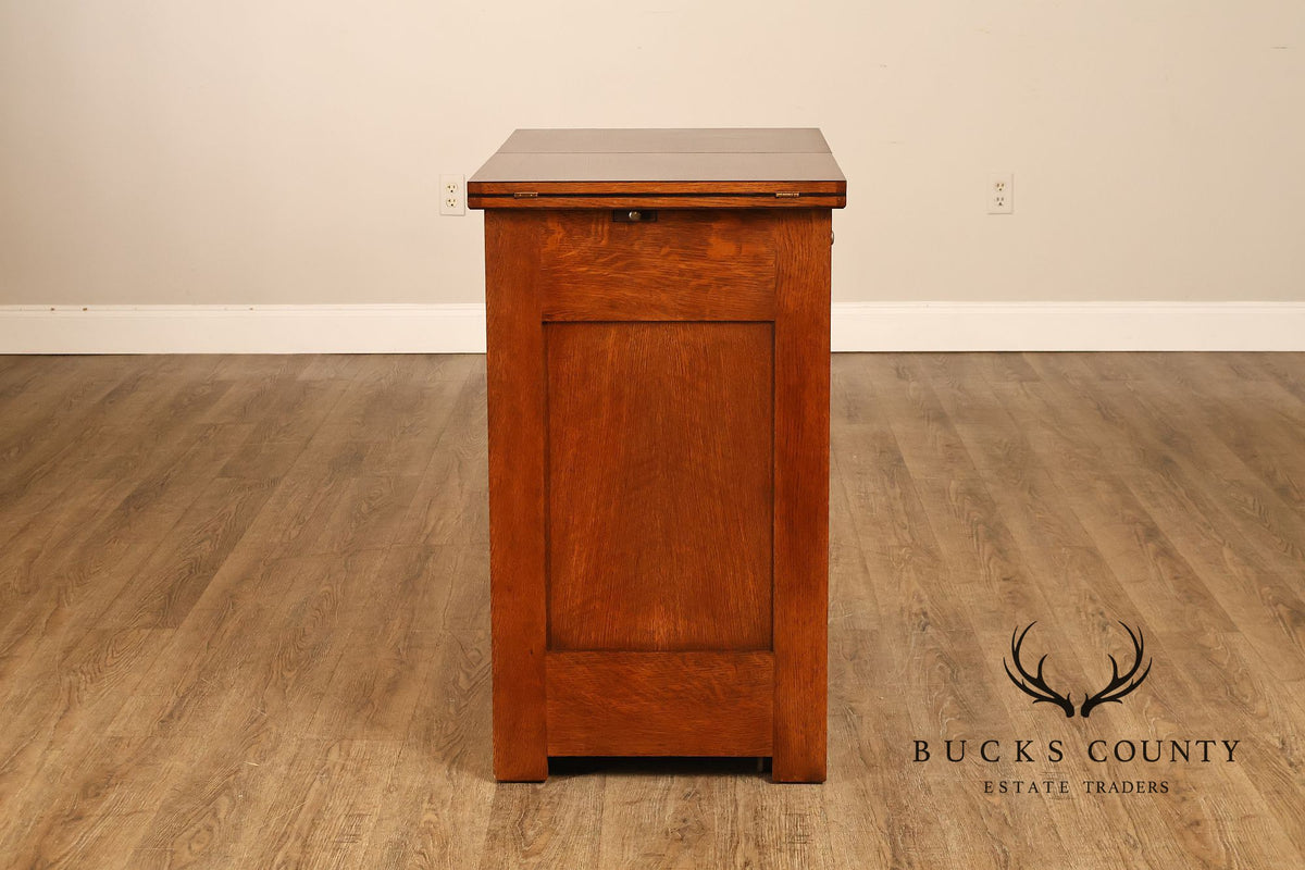 Stickley Mission Collection Oak Harvey Ellis Inlaid Server