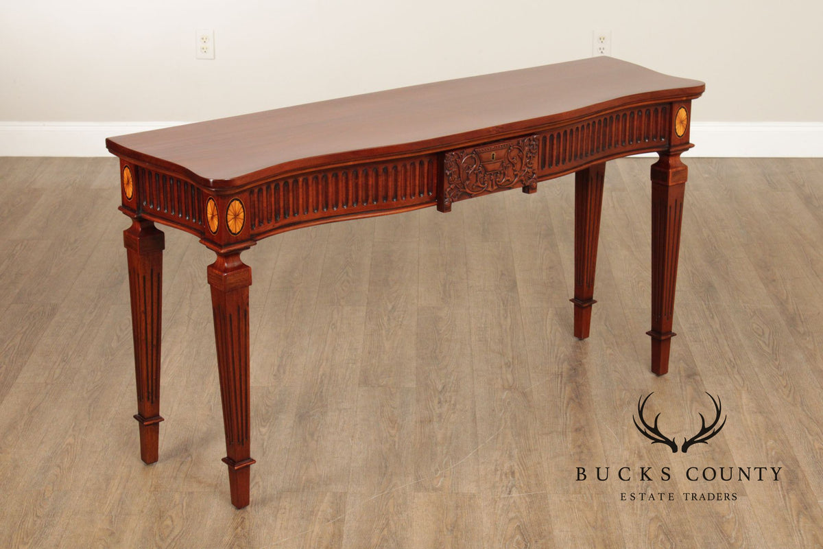 Victoria Collection Neoclassical Style Inlaid Mahogany Console Table