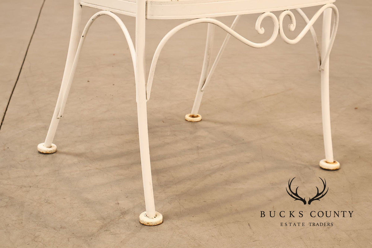 Woodard Pair of Wrought Iron Outdoor 'Ribcage' Armchairs