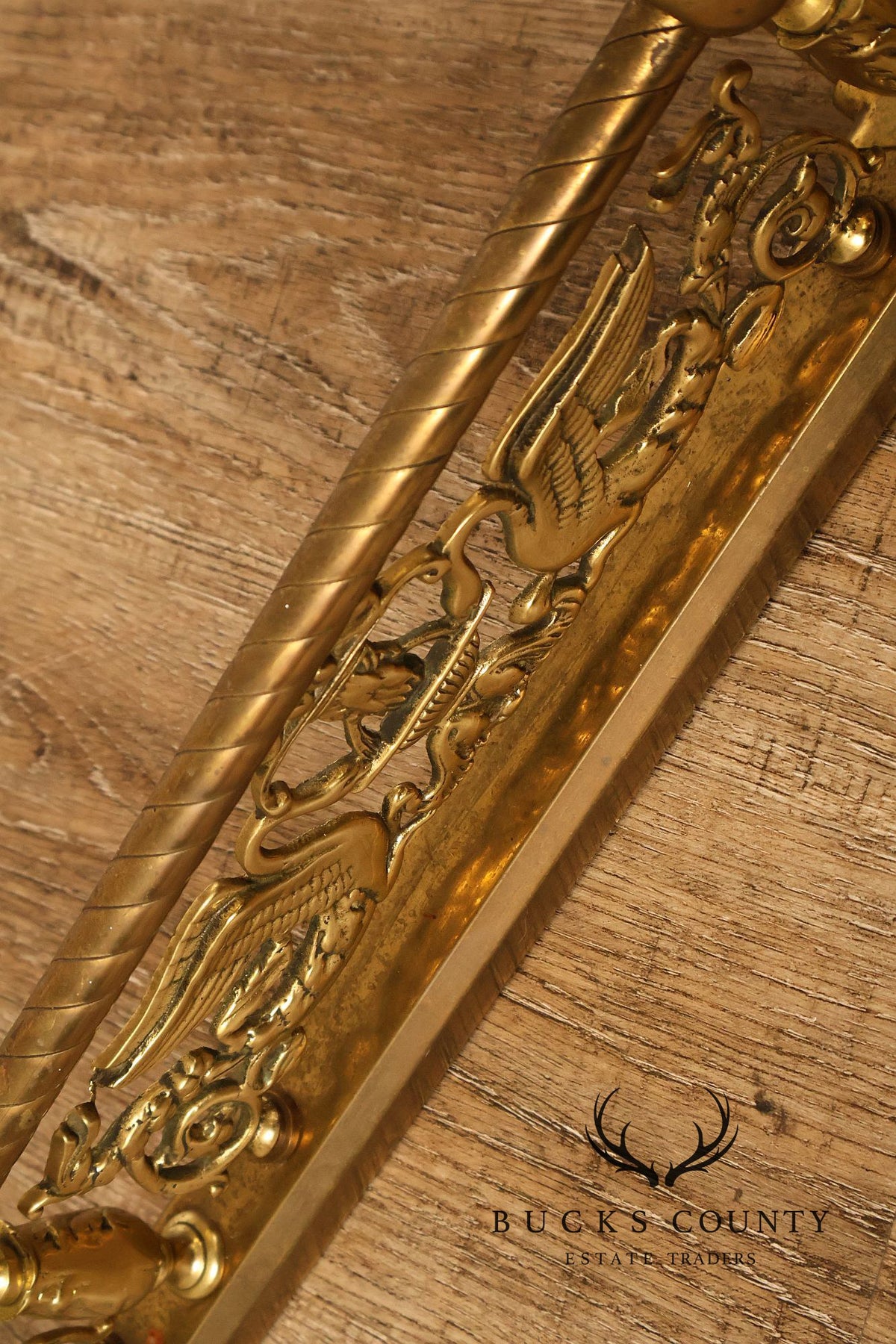 Neoclassical Style Brass Fireplace Fender