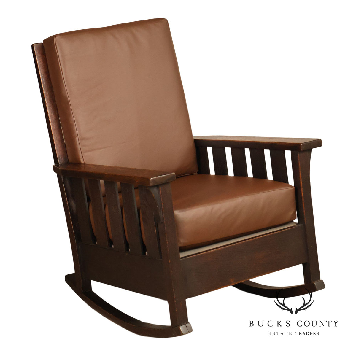 Gustav Stickley Antique Mission Oak Slatted Rocker Model No. 323
