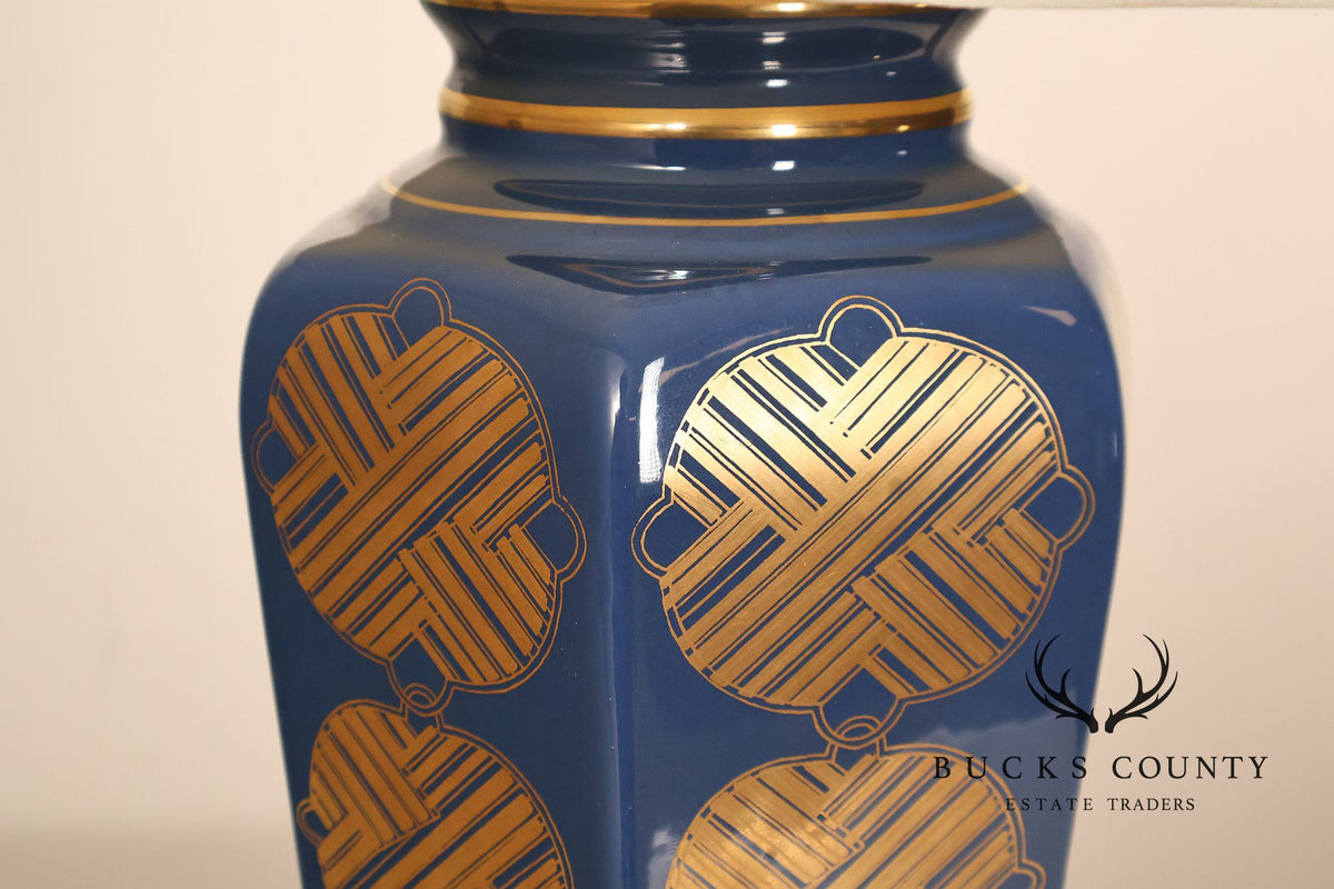 Contemporary Asian Style Pair of Porcelain Table Lamps