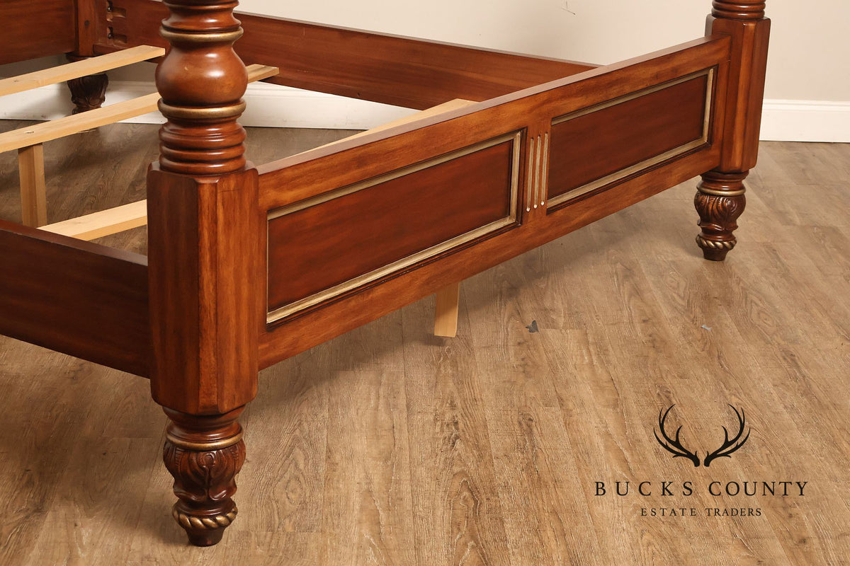 Drexel Heritage Carved King Size Four Poster Bed