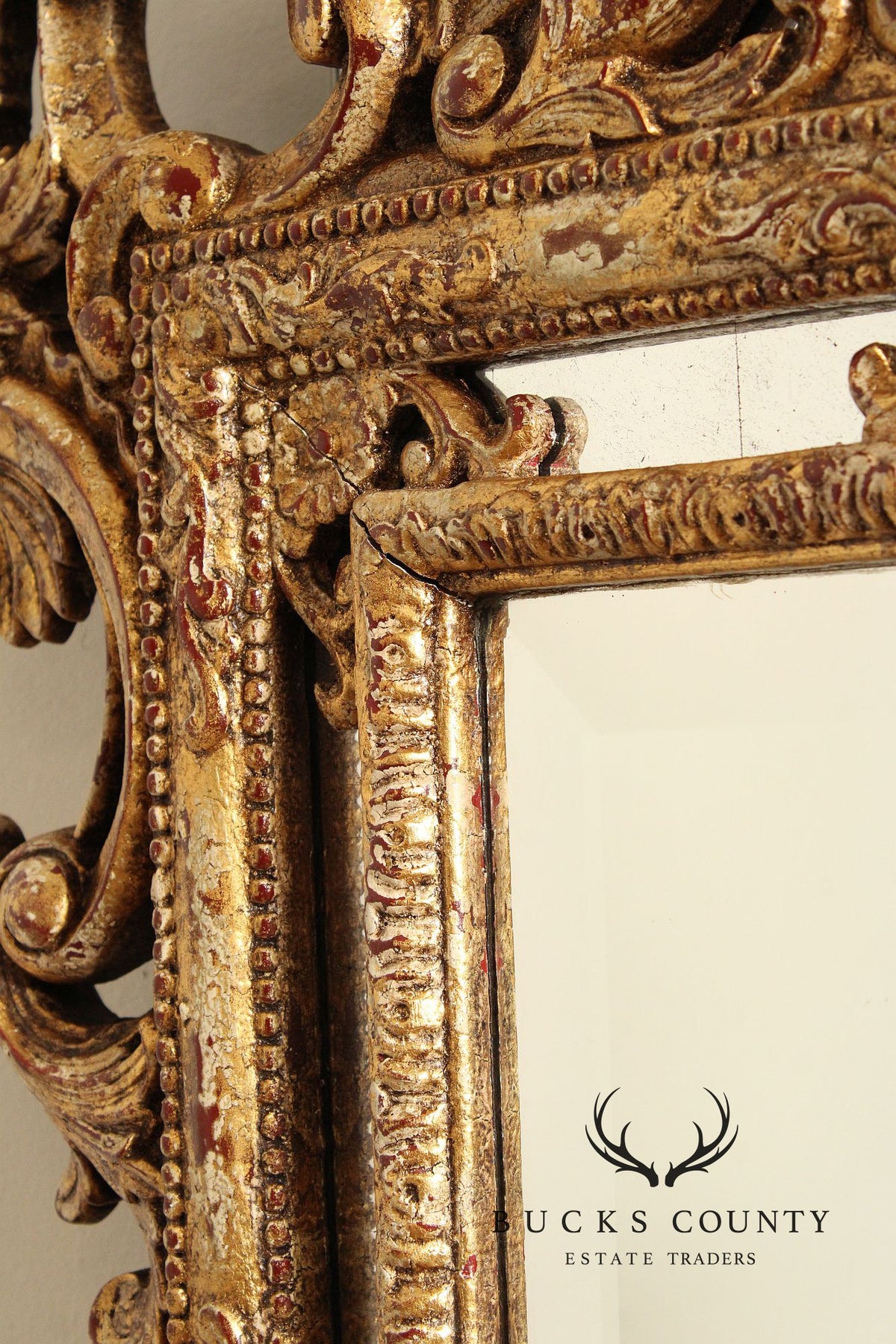 John Richard Italian Rococo Style Giltwood Carved Wall Mirror