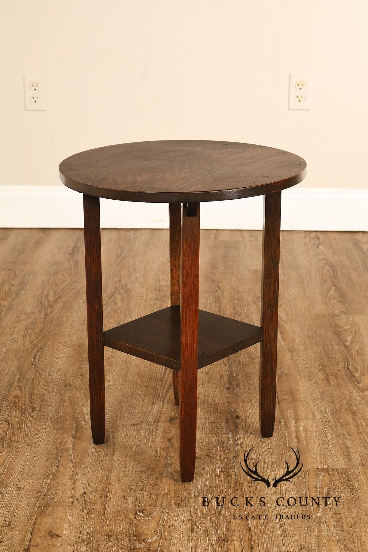 Limbert Mission Quartersawn Oak Round End Table
