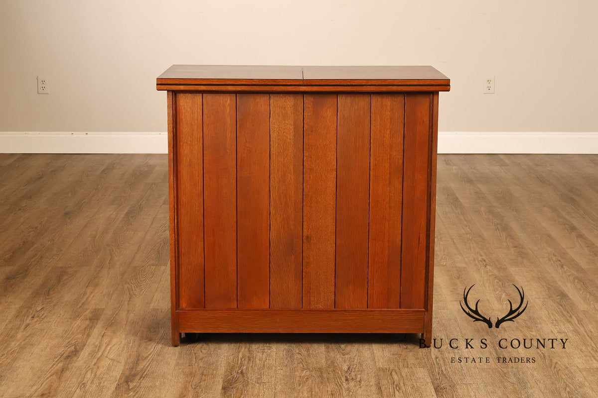 Stickley Mission Collection Oak Harvey Ellis Inlaid Server