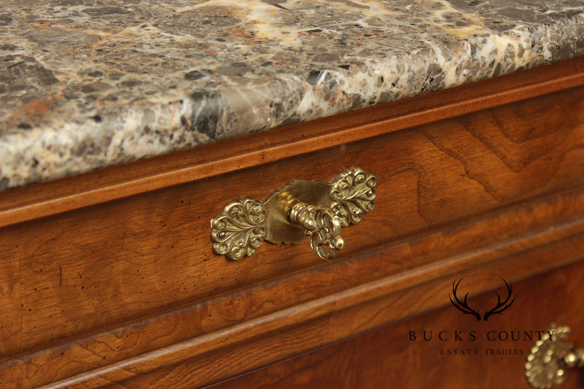 Henredon 'Charles X' Pair of Marble Top Chests