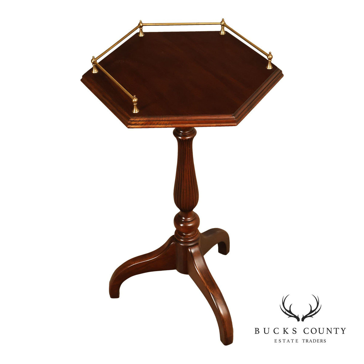 Ethan Allen Georgian Court Cherry Hexagon Side Table