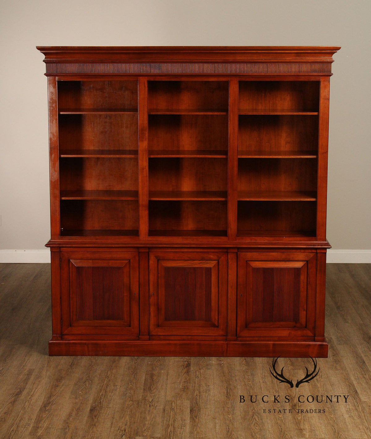 Italian Fiorini Two-Part Bookcase Library Cabinet