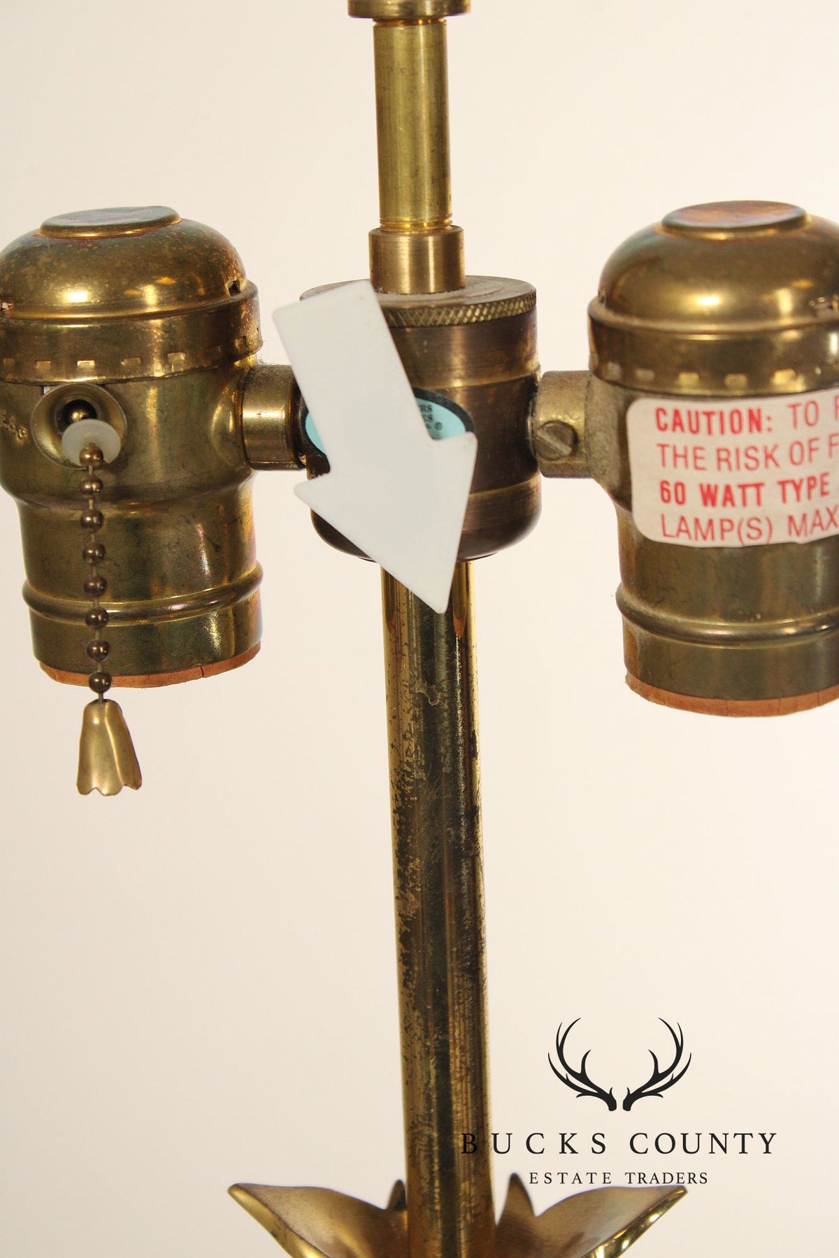 Chapman Pair of Brass and Glass Table Lamps