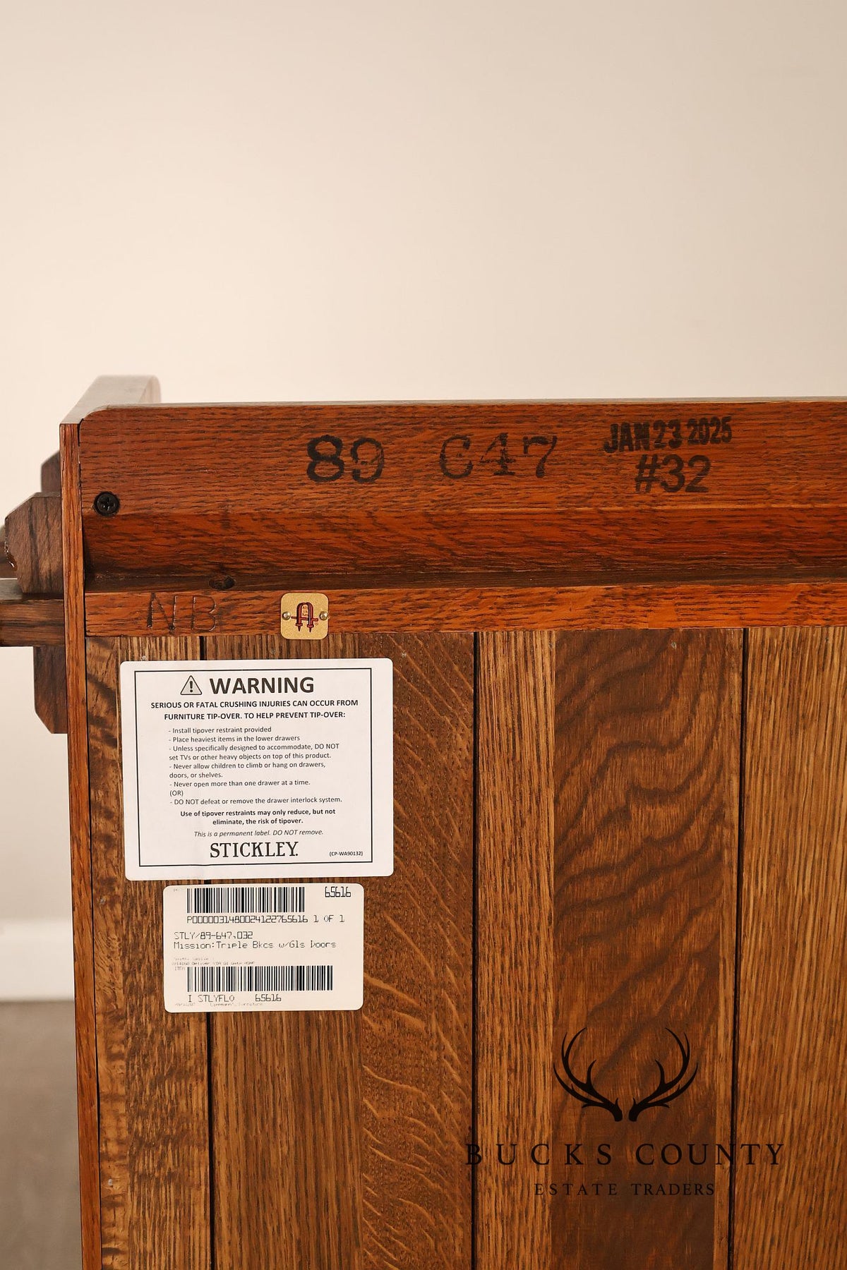Stickley Mission Collection Oak Three-Door Bookcase