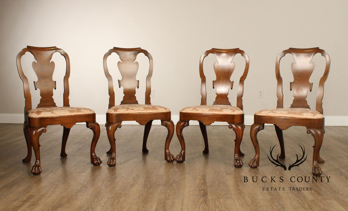 Kittinger Colonial Williamsburg Collection Set Of Four Mahogany Georgian Style Dining Chairs CW180