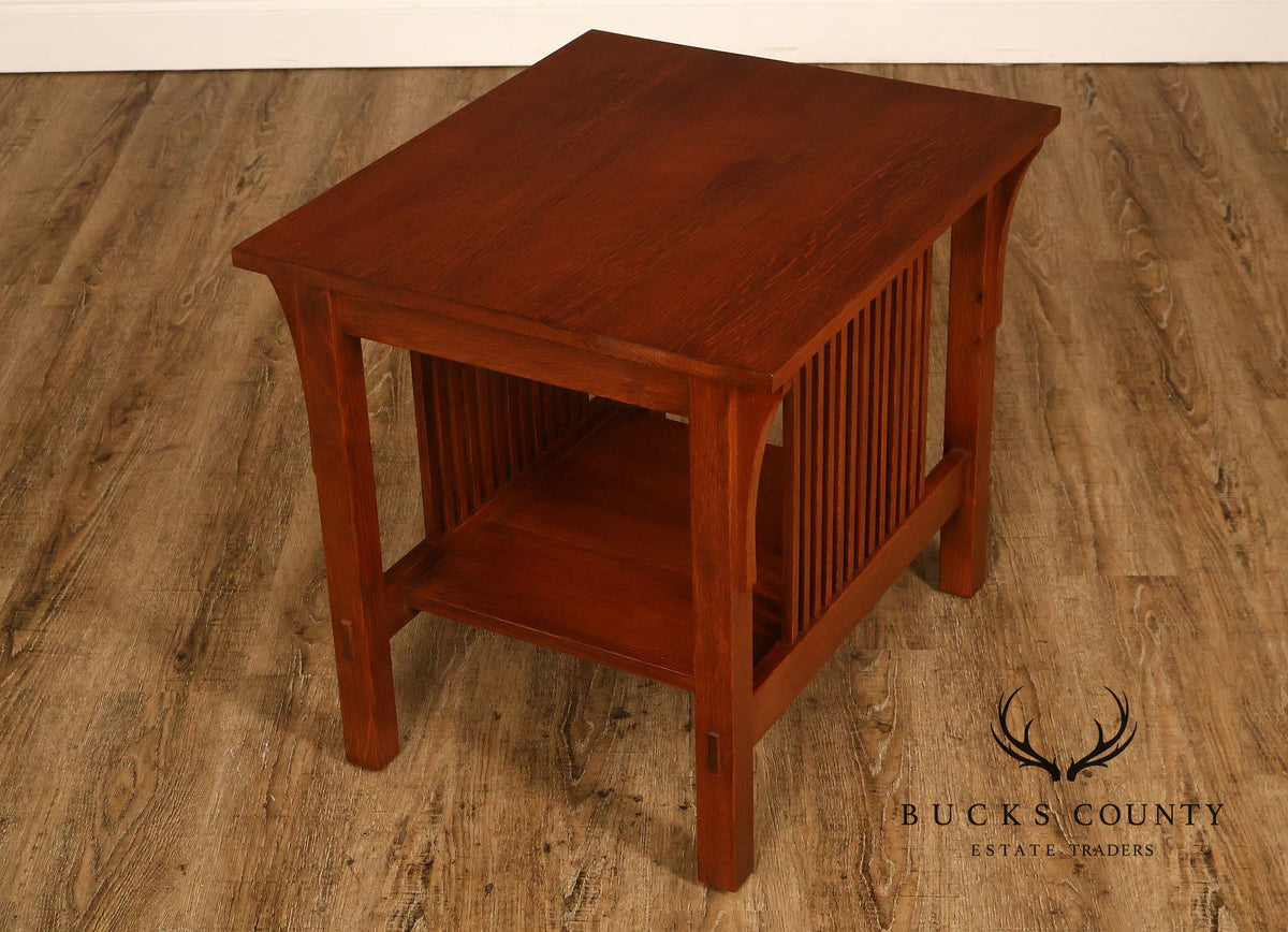 Stickley Mission Collection Oak Spindle Lamp Table