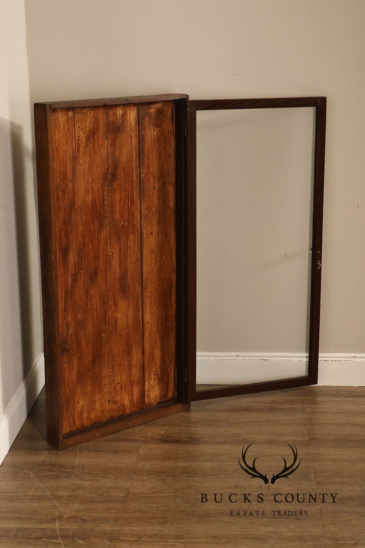 Antique Oak Shadowbox Display Case