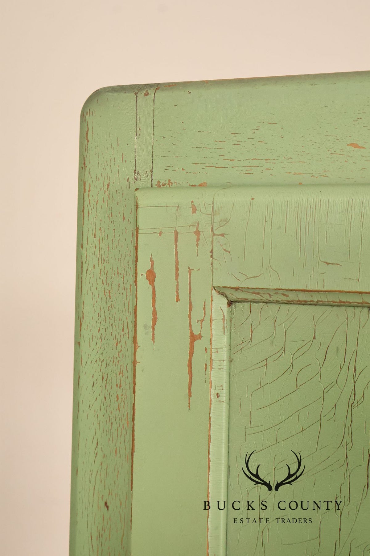 Vintage Painted Green Primitive Tall Storage Chimney Cabinet
