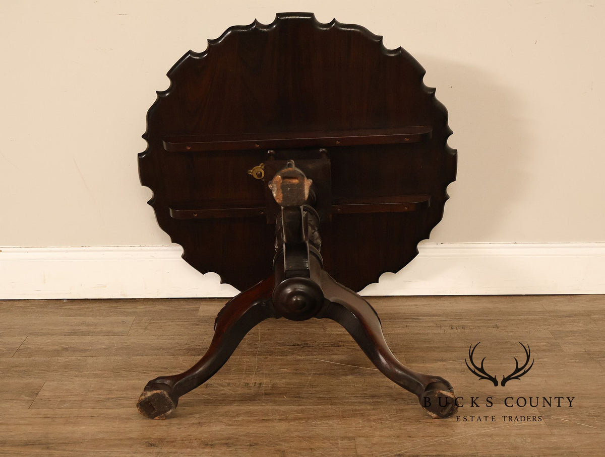 Chippendale Style Mahogany Pie Crust Tilt Top Tea Table