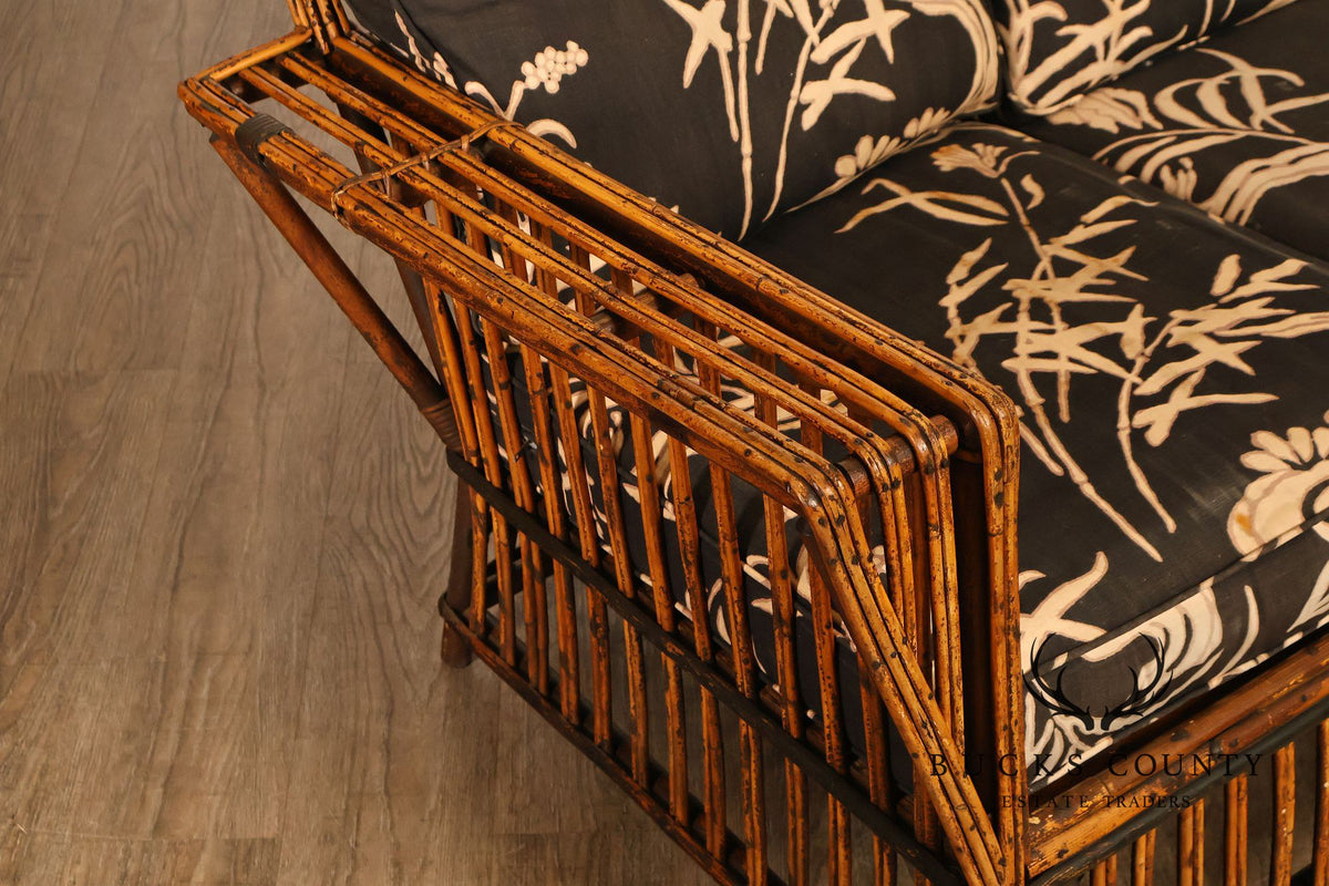 Antique Split Reed Rattan Sofa