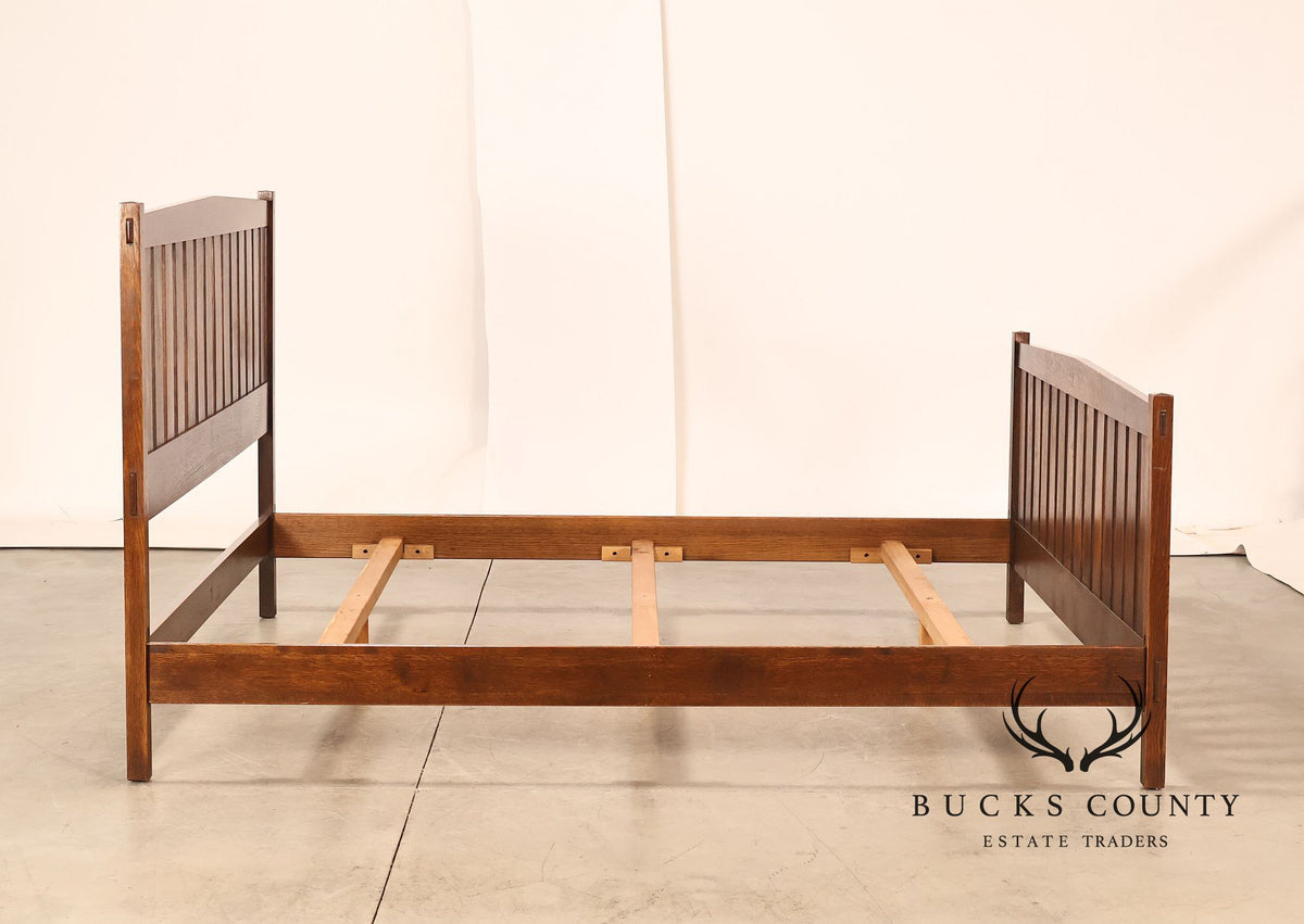 Stickley Mission Collection King Size Oak Slat Bed