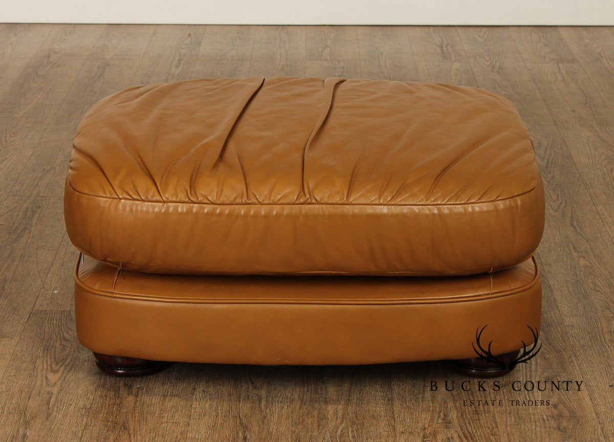 Classic Leather Brown Leather Ottoman