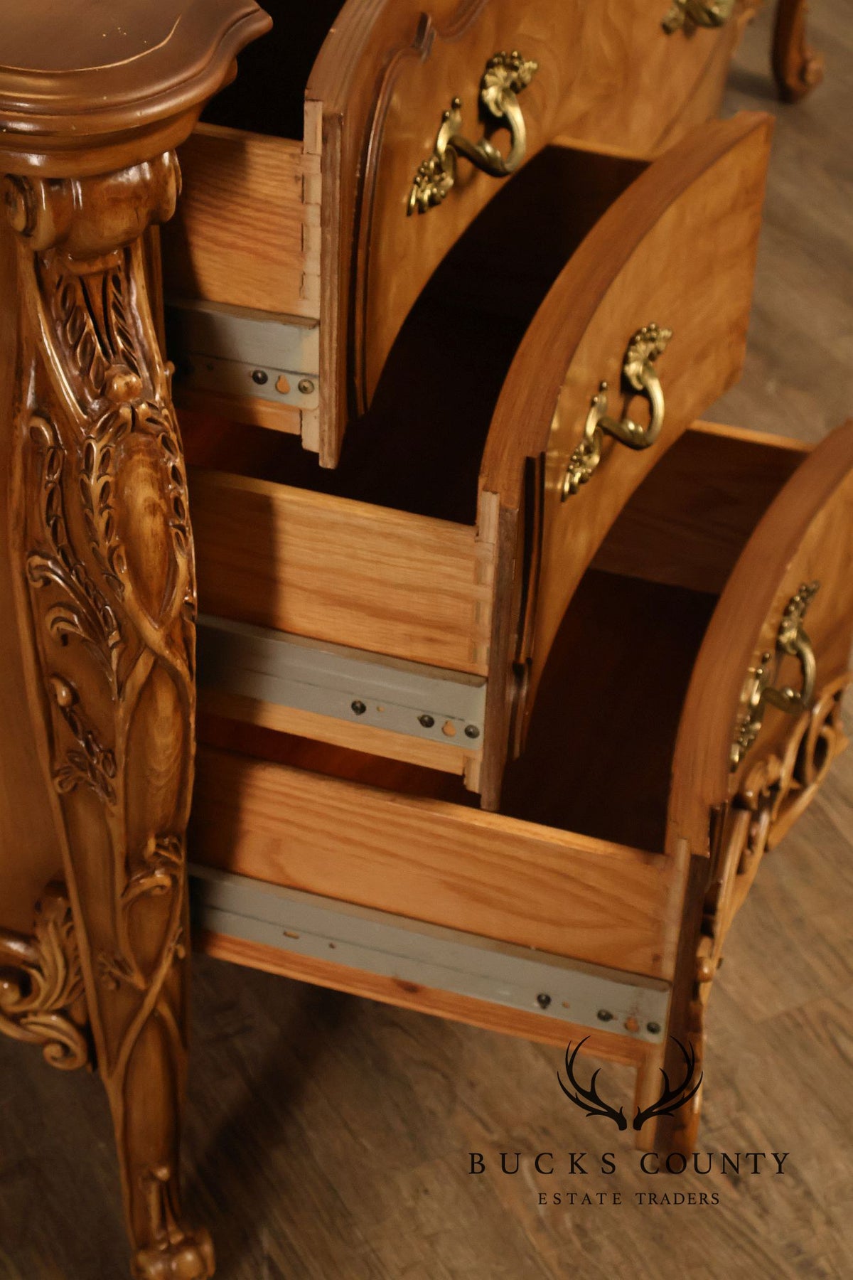 Italian Rococo Style Walnut Triple Chest