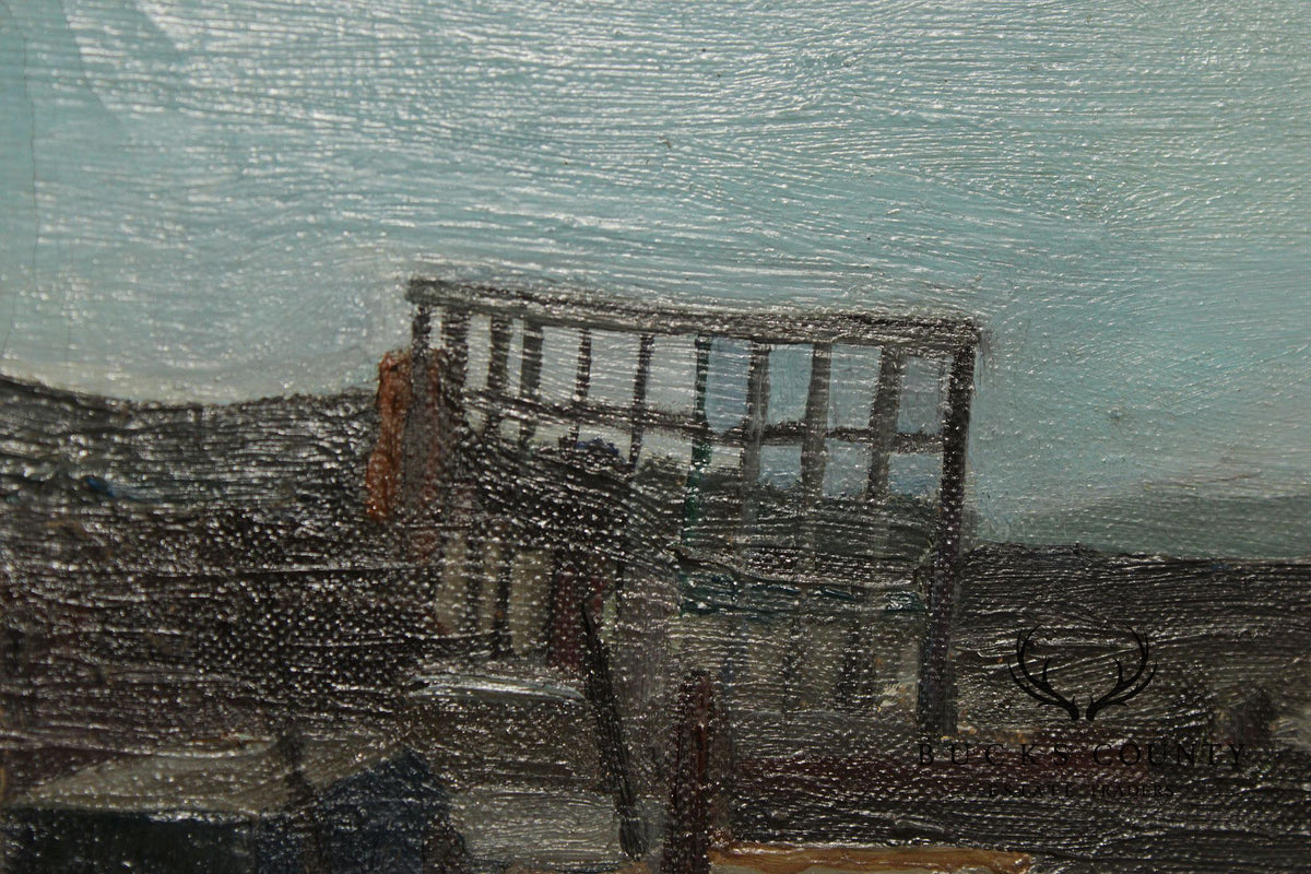 Ben Levene Original Oil Painting, Industrial Landscape
