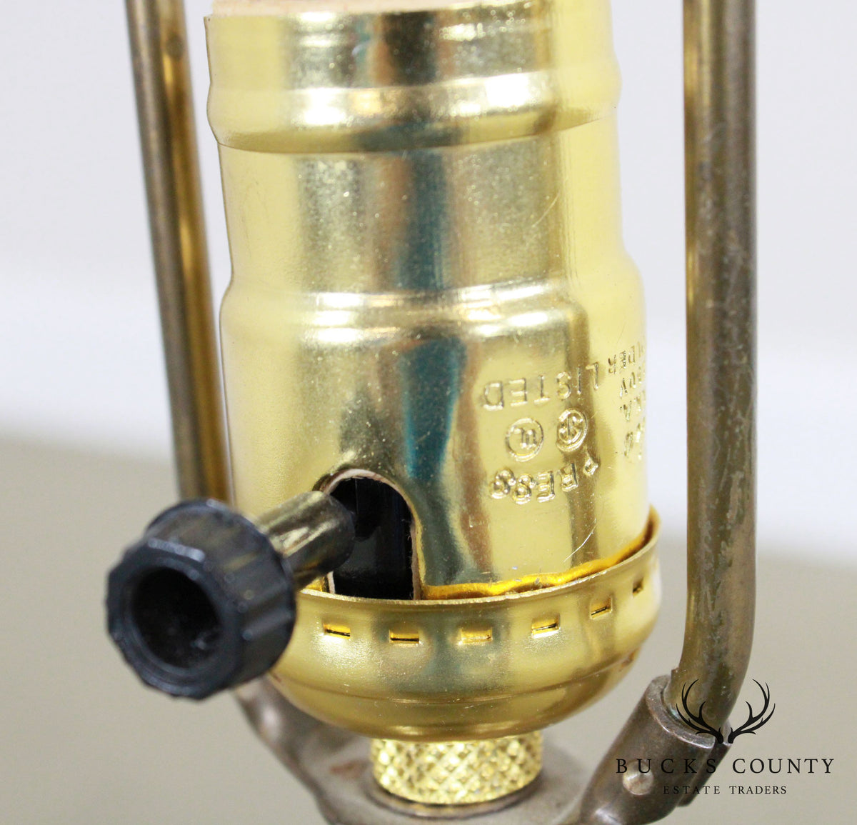"Vieux Cognac" Bottle Table Lamp Bronze Colored Base Mid Century Modern