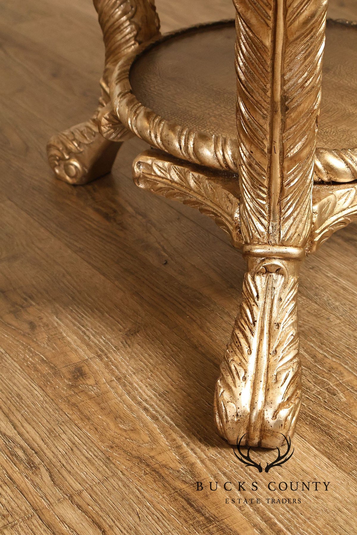 Hollywood Regency Style Pair of Gilt Side Tables