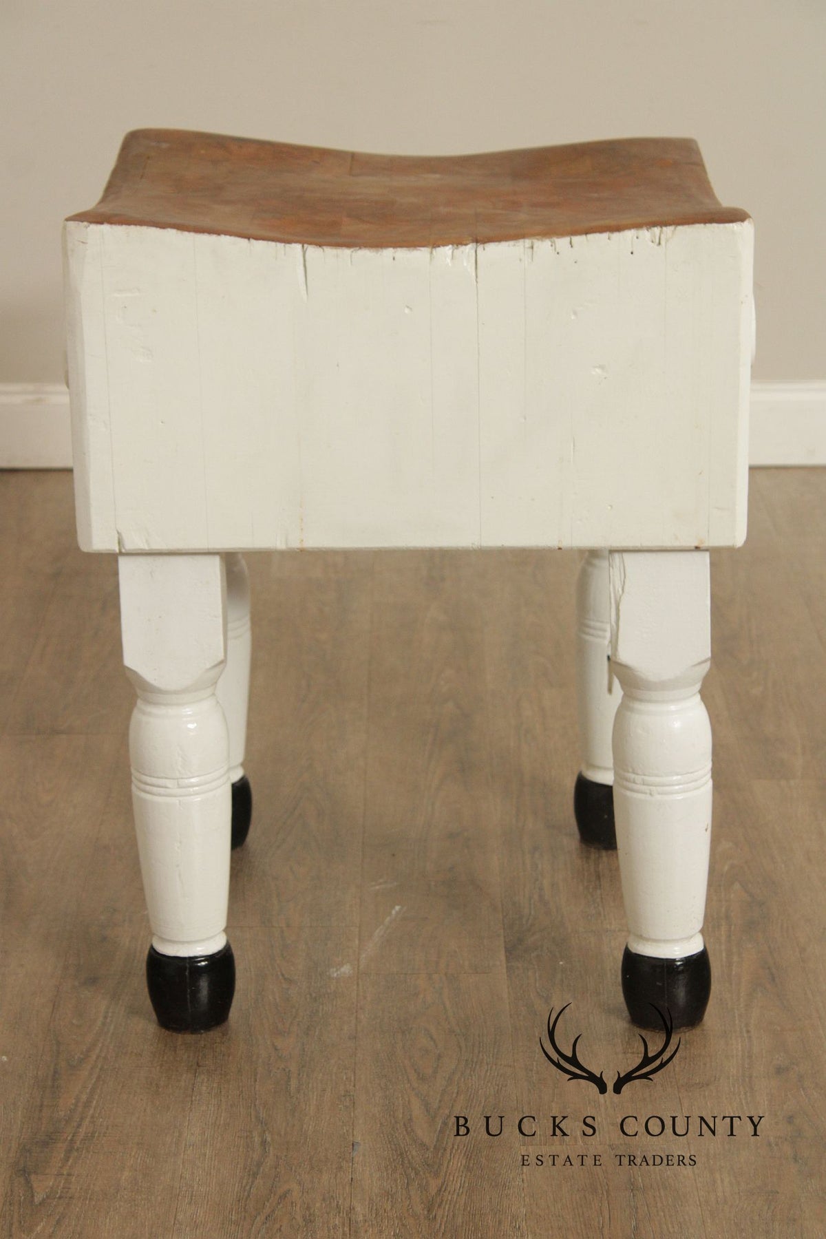 Vintage Painted Butcher Block Table