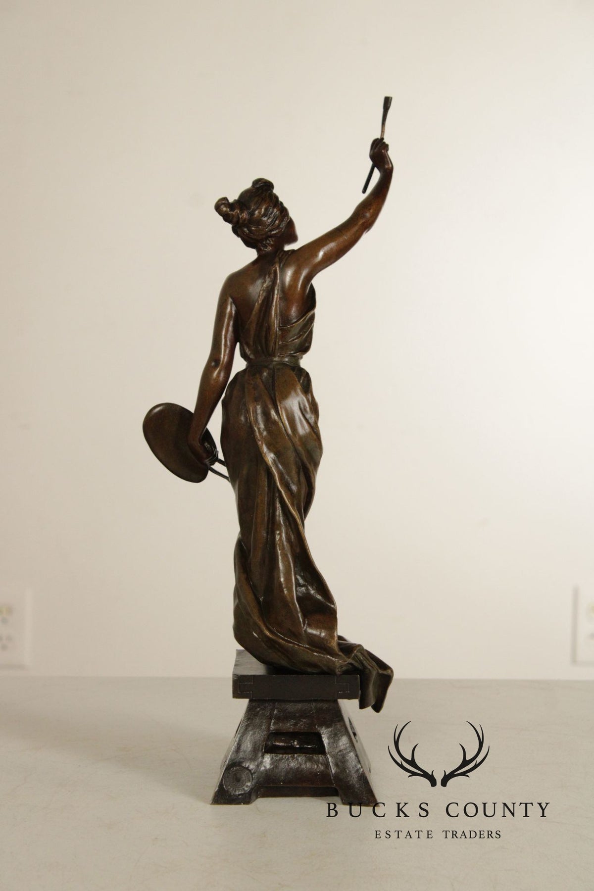 Emmanuel Villanis Bronze Statue, 'L'Amour de L'Art'