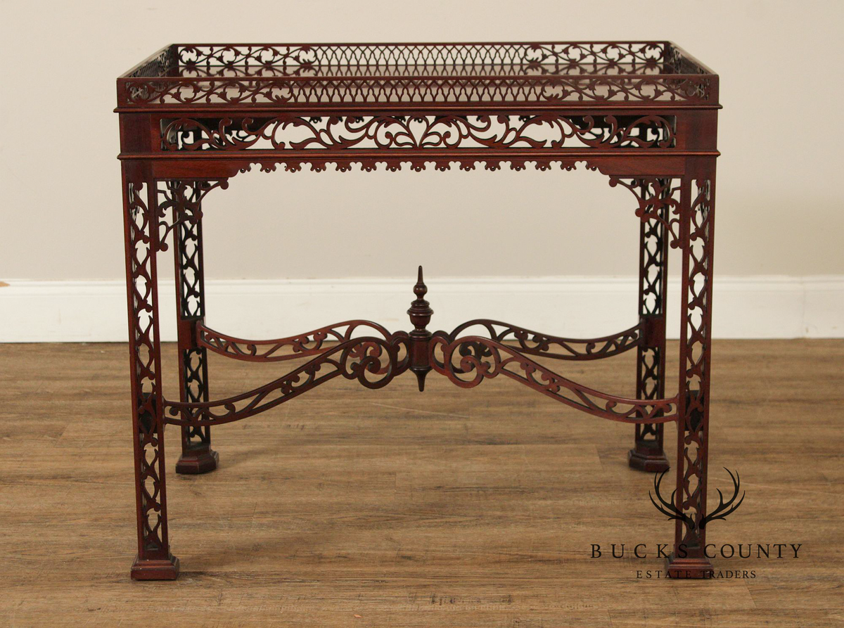 Chinese Chippendale Style Mahogany Tea Table