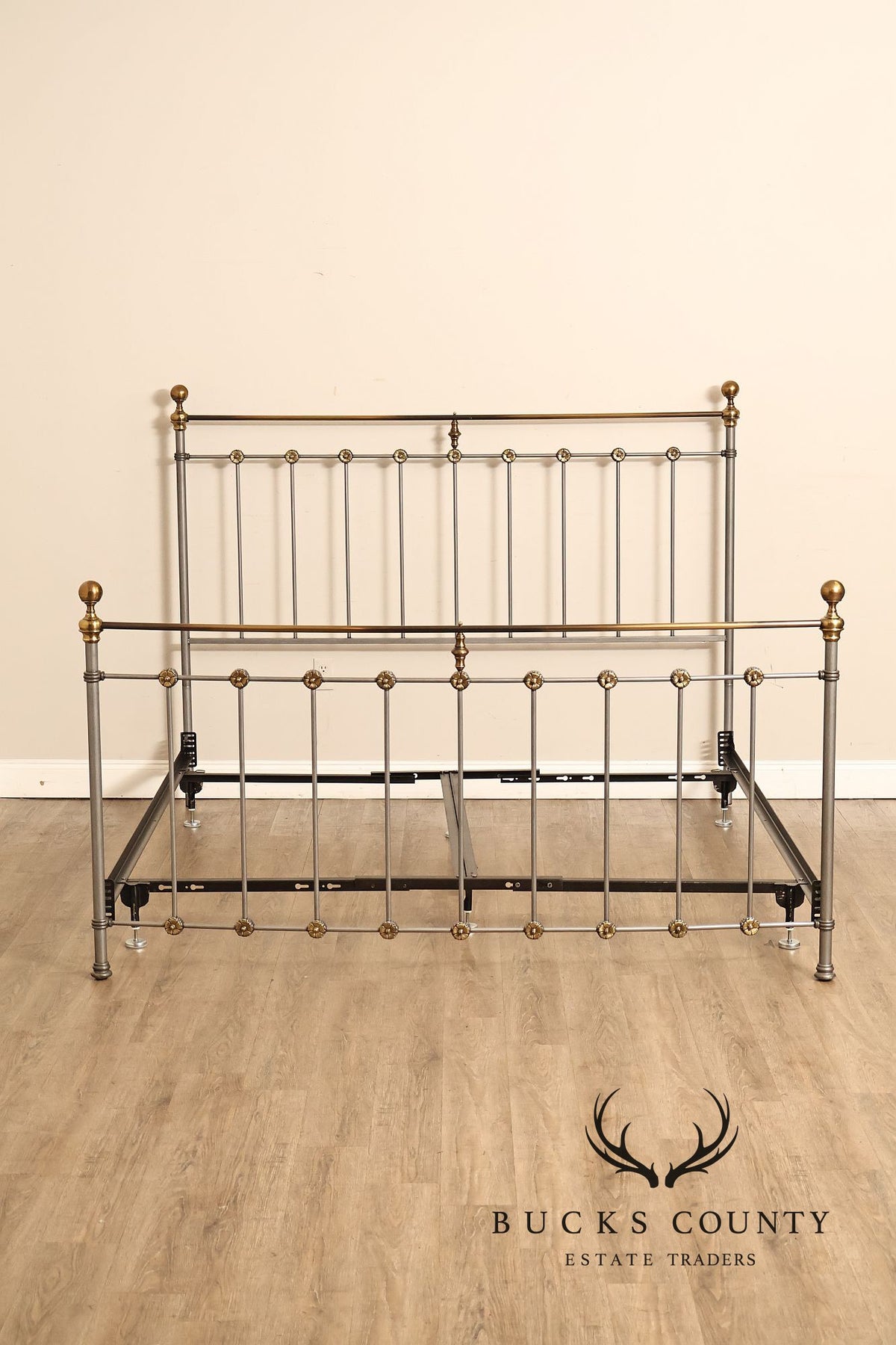 Contemporary Iron And Brass King Size Metal Bed Frame