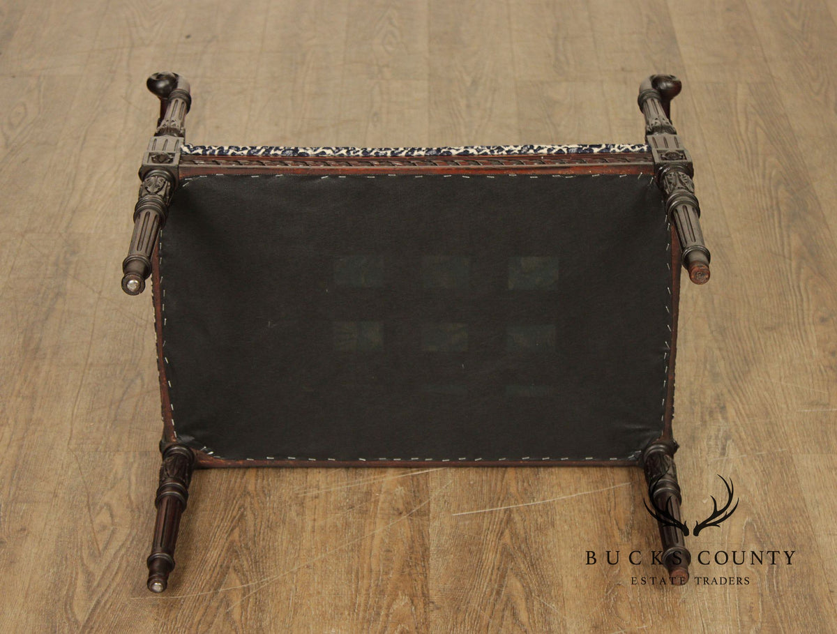 French Louis XVI Style Mahogany Vanity Bench