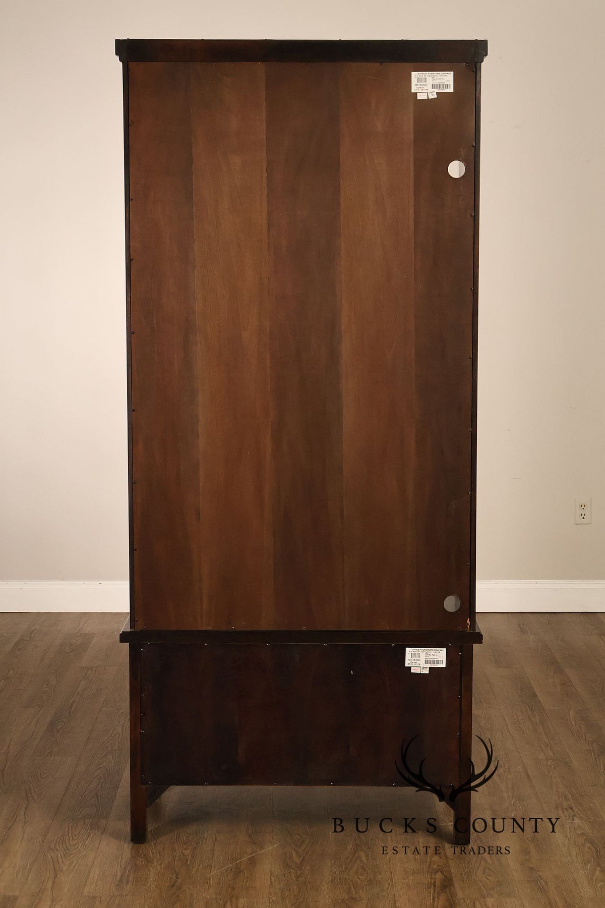 Stanley Furniture Dark Finish Multi-Compartment Library Bookcase Cabinet