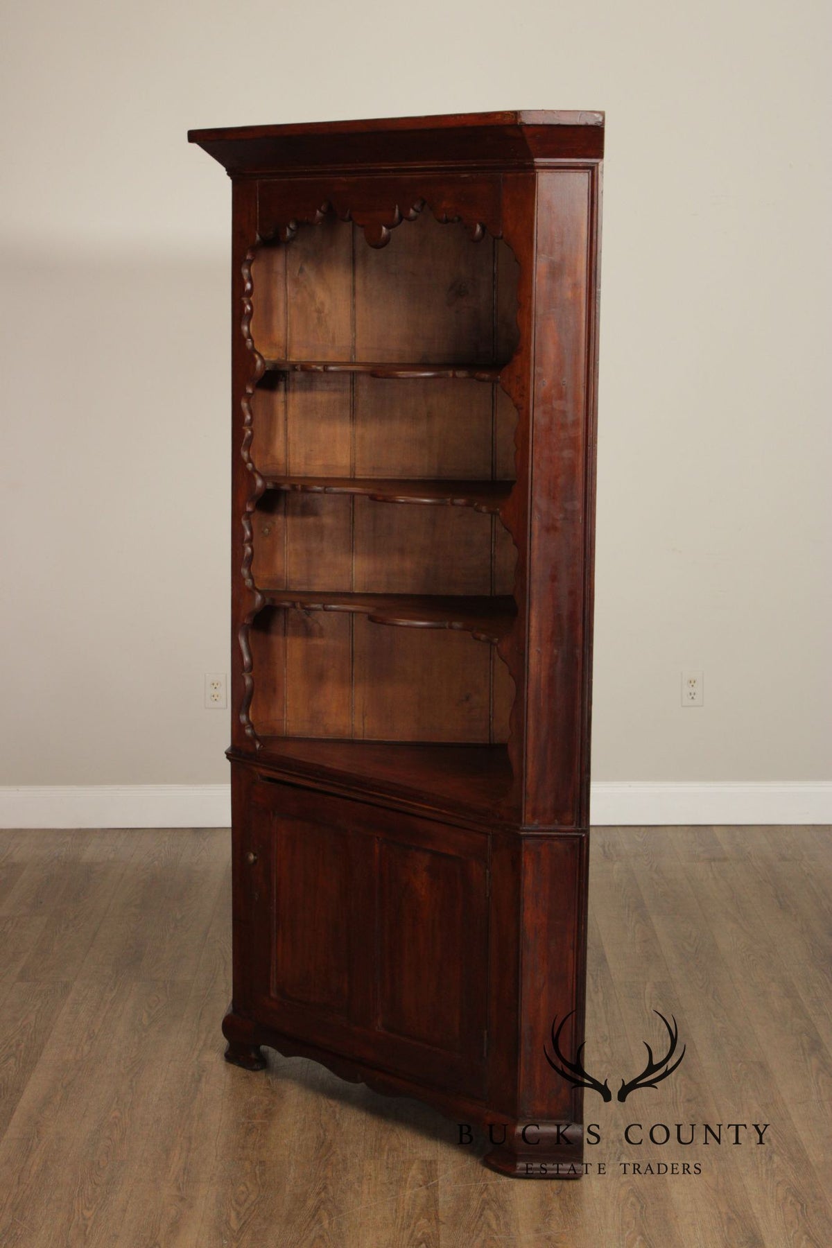 Antique 19th Century American Poplar Corned Cabinet