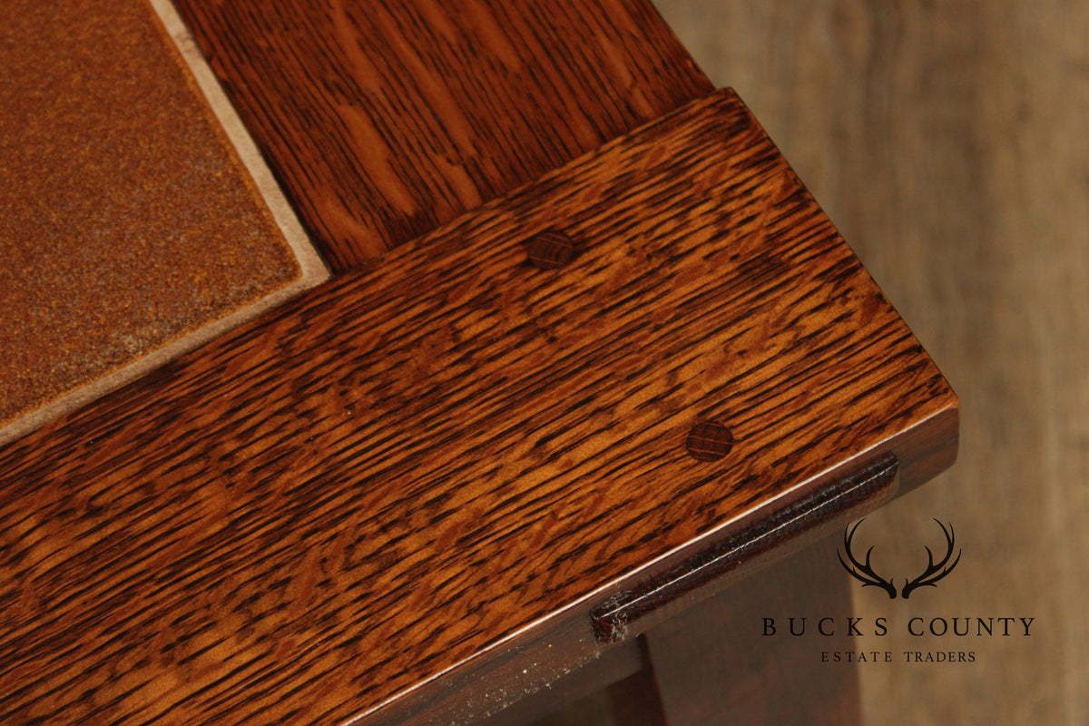 Stickley Mission Collection Oak Tile Top Coffee Table