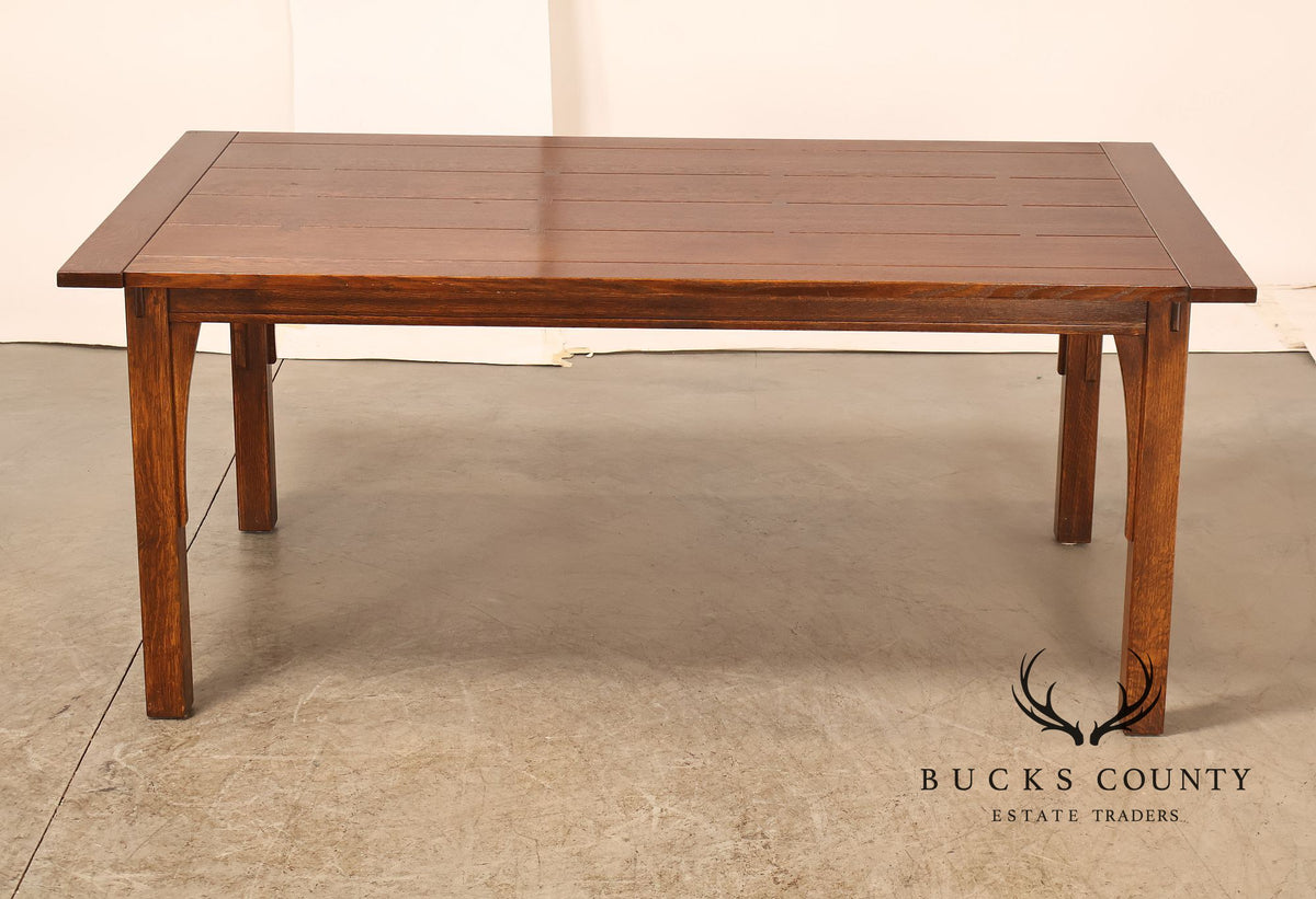 Stickley Mission Collection Oak Draw Top Extension Dining Table