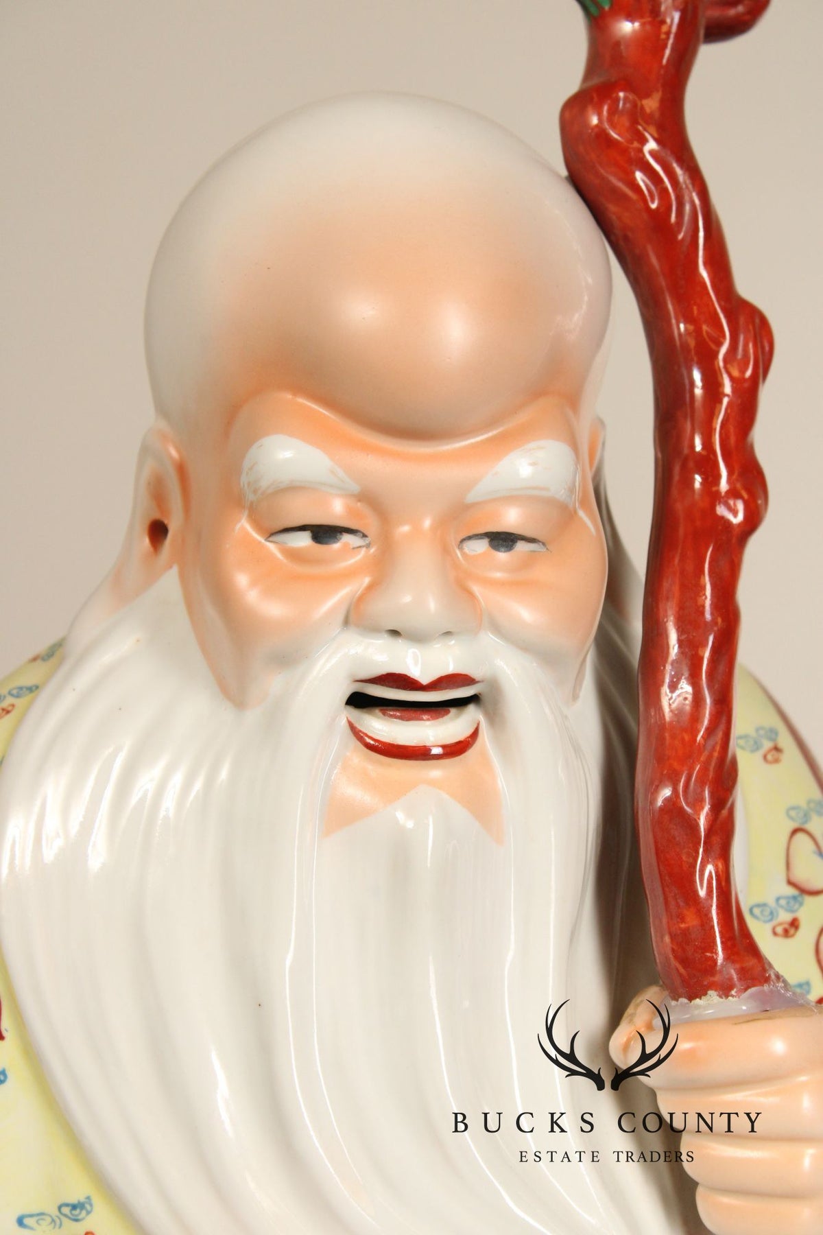 Set Of 3 Chinese Porcelain Fu Lu Shou Immortal Figurines