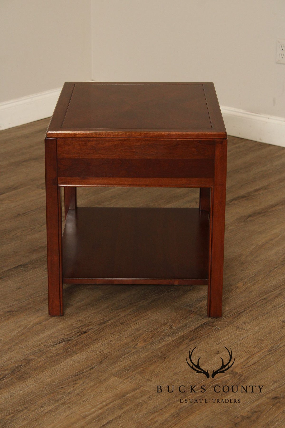 Ethan Allen Campaign Style Pair of End Tables