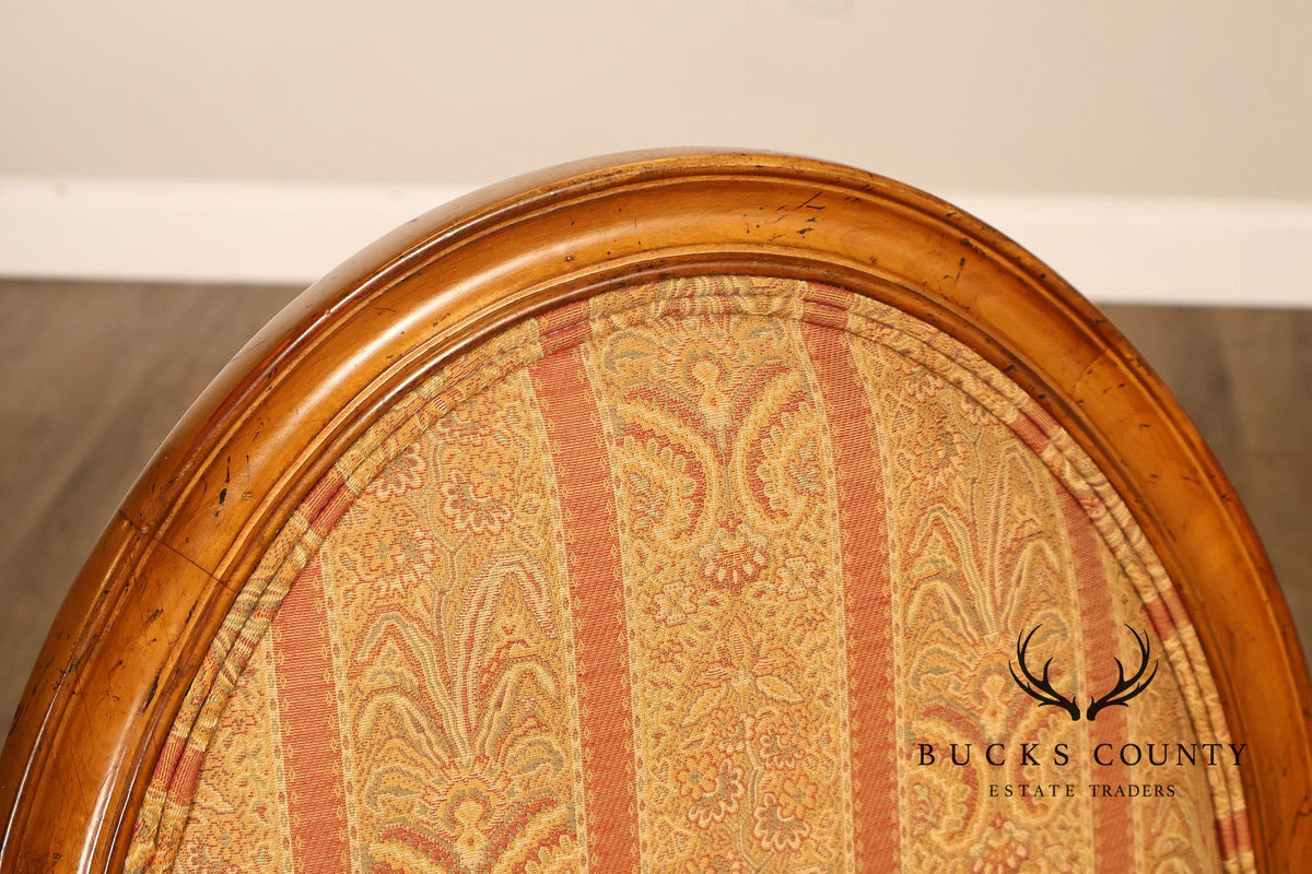 Thomasville Set Of Five Louis XVI Style Oval Back Dining Chairs