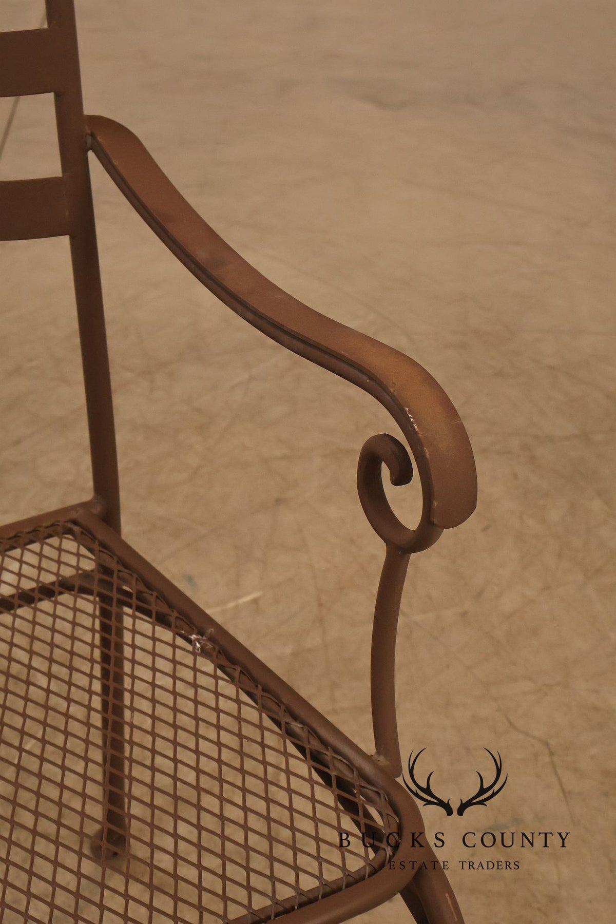 Tuscan Style Set of Four Wrought Iron Patio Chairs