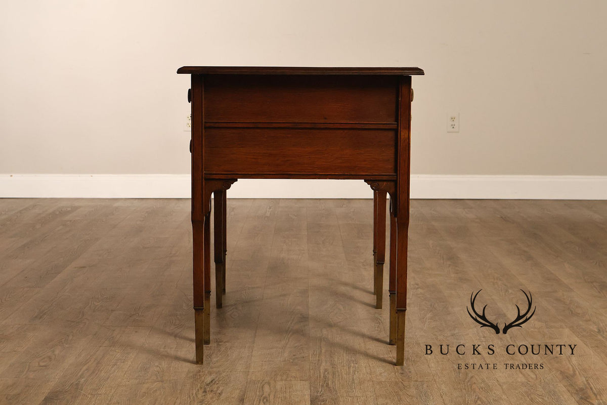 Antique Victorian Oak Partner's Writing Desk