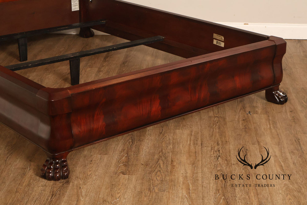 Henredon Mahogany Queen Bed with Tufted Upholstered Headboard