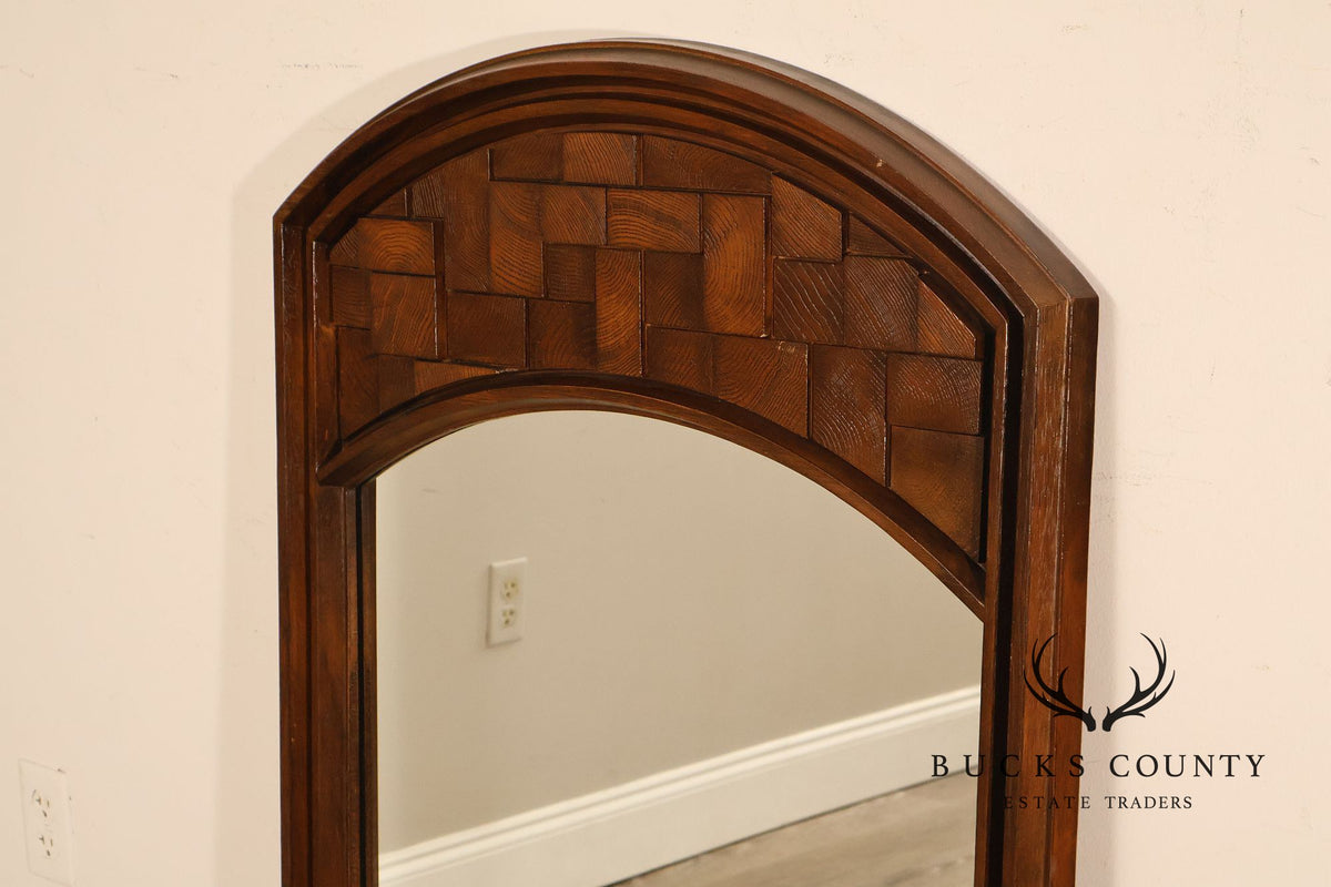Mid Century Modern Brutalist Arched Wall Mirror