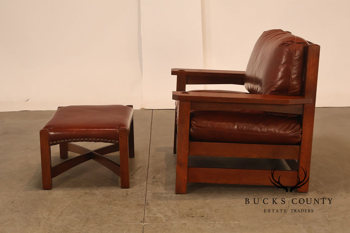 Stickley Mission Collection 25th Anniversary Limited Edition Dalai Lama Eastwood Chair & Ottoman No. 45/100