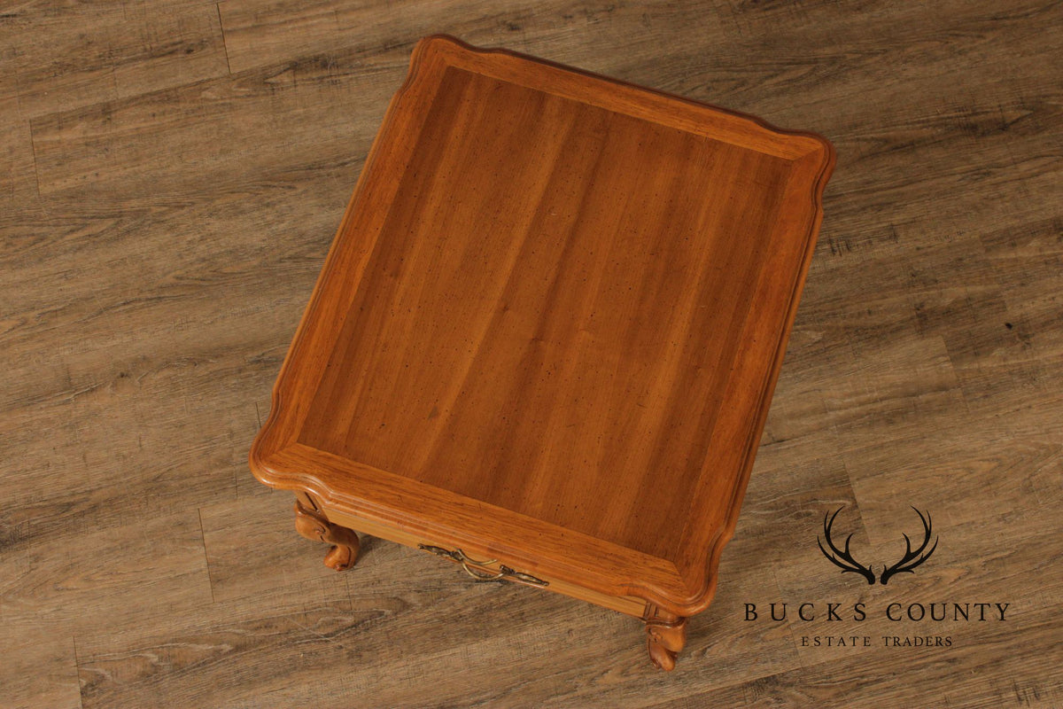 American Of Martinsville French Provincial Style Vintage Fruitwood End Table