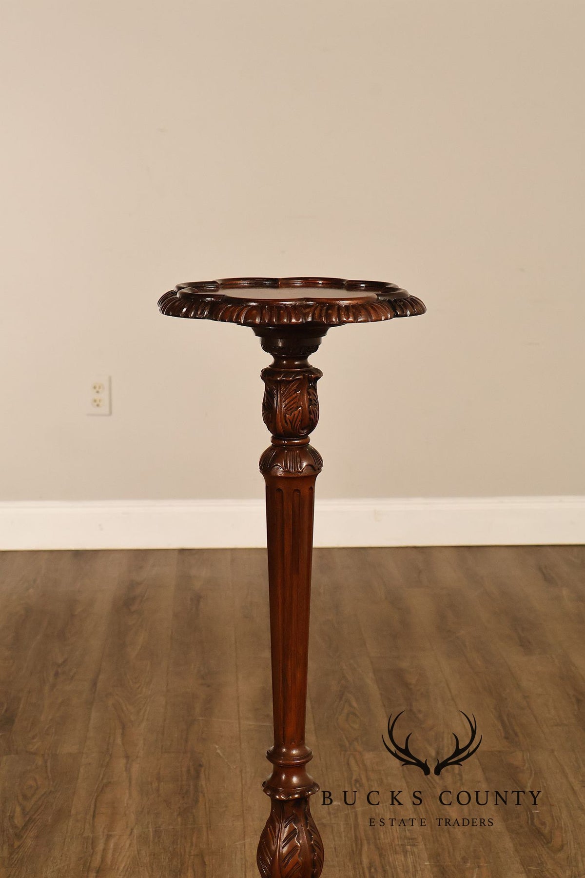 Baker Furniture Carved Mahogany Plant Stand