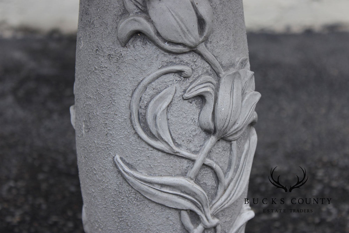 Cast Stone Floral Bird Bath